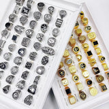 Mixed Antique Silvery Golden Alloy Charm Jewelry Ring Accessories Gift