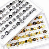 Mixed Antique Silvery Golden Alloy Charm Jewelry Ring Accessories Gift