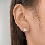 Real 925 Sterling Silver Clouds Plane Stud Earrings For Women Wedding Party