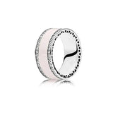 925 Silver Round Crystal Ring Heart Wishbone Engagement Wedding Rings