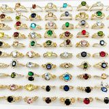 20pcs/Lot Big Zircon Rhinestone Finger Rings For Women Mix Style Wedding
