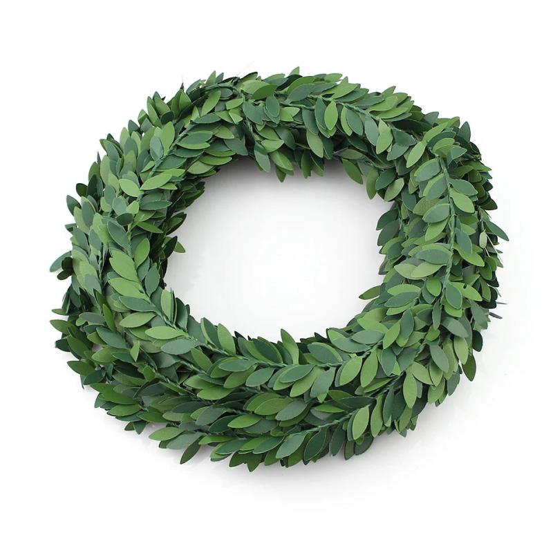7m Green Flower Nylon Leaves Rattan DIY Wedding Garland