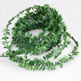 7m Green Flower Nylon Leaves Rattan DIY Wedding Garland