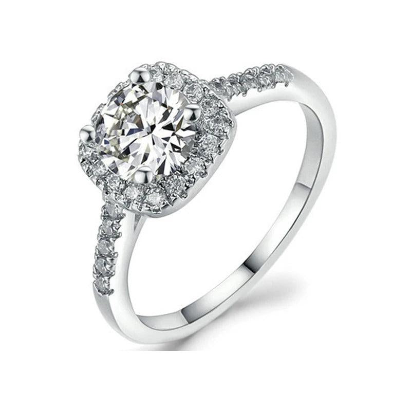 CC Square Stone Engagement Ring Bridal Wedding Ring CC627