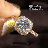 CC Square Stone Engagement Ring Bridal Wedding Ring CC627