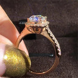 CC Square Stone Engagement Ring Bridal Wedding Ring CC627