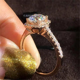 CC Square Stone Engagement Ring Bridal Wedding Ring CC627