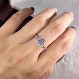 CC Square Stone Engagement Ring Bridal Wedding Ring CC627