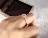CC Square Stone Engagement Ring Bridal Wedding Ring CC627