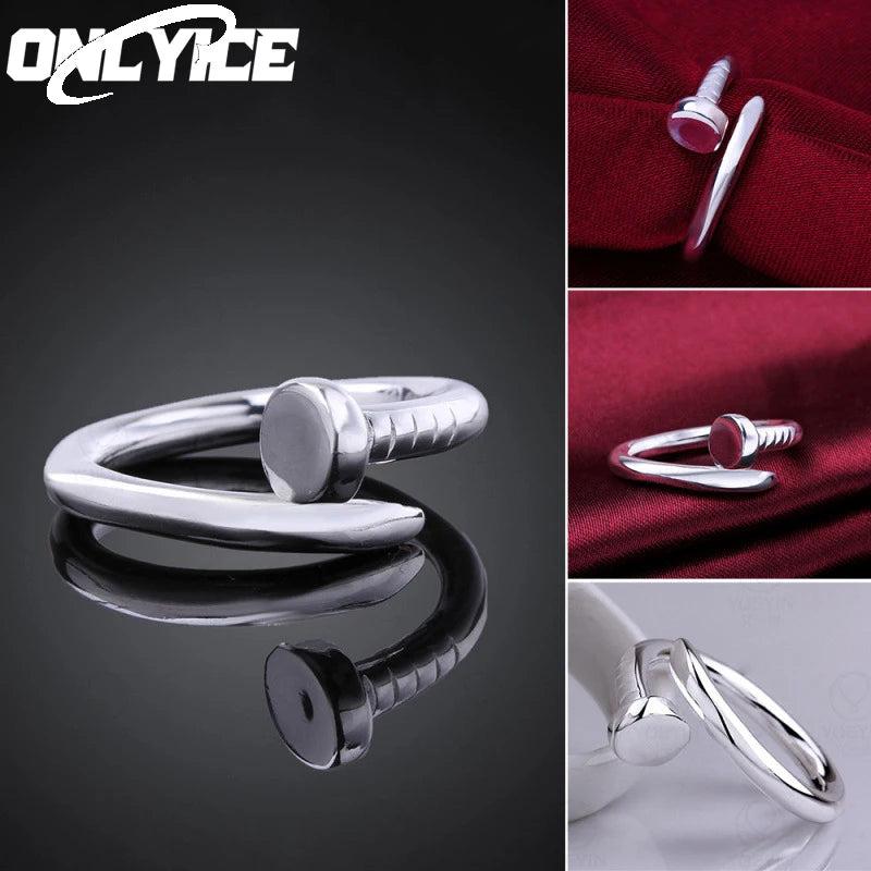 925 Silver Nail Rings Wedding Party Jewelry Accessories