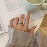 Minimalism Stainless Steel Two-color Splicing Rings 18K Geometric Round Circle