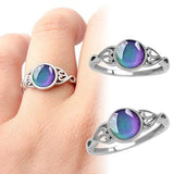 925 Silver Oval Mood Temperature Change Ring For Women
