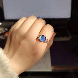 925 Silver Oval Mood Temperature Change Ring For Women