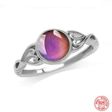 925 Silver Oval Mood Temperature Change Ring For Women