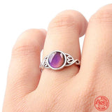 925 Silver Oval Mood Temperature Change Ring For Women