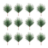 24pcs Artificial Green Pine Branches for DIY Garland Wreath Christmas Xmas