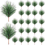 24pcs Artificial Green Pine Branches for DIY Garland Wreath Christmas Xmas