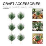 24pcs Artificial Green Pine Branches for DIY Garland Wreath Christmas Xmas
