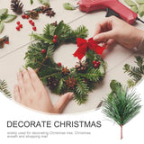 24pcs Artificial Green Pine Branches for DIY Garland Wreath Christmas Xmas