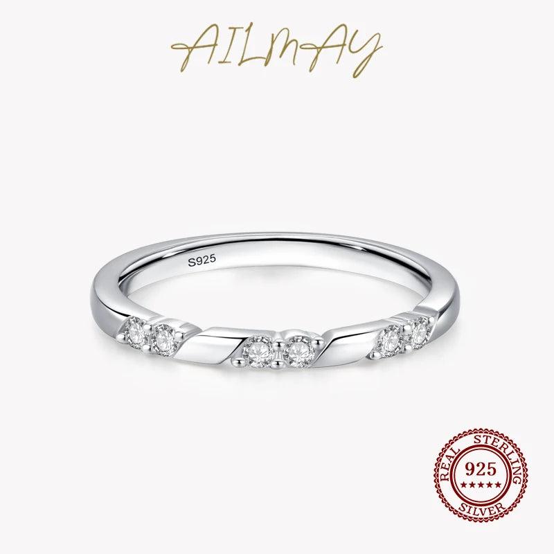 925 Silver CZ Stackable Ring Hypoallergenic Wedding Jewelry