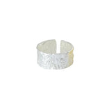 925 Silver Wide Rings Vintage Couples Irregular Texture Jewelry