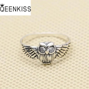925 Silver Owl Zircon Ring Adjustable Size Vintage Style RG6829
