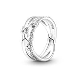 925 Silver Princess Crown Heart CZ Ring - Engagement Anniversary Gift