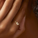 S925 Sterling Silver Butterfly Zircon Ring for Ladies Party Gift