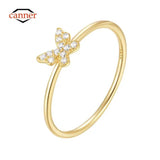 S925 Sterling Silver Butterfly Zircon Ring for Ladies Party Gift