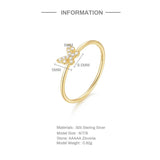 S925 Sterling Silver Butterfly Zircon Ring for Ladies Party Gift