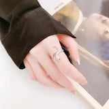 925 Silver Antique Zircon Snake Resizable Ring Women Jewelry