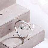 925 Silver Antique Zircon Snake Resizable Ring Women Jewelry