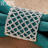 925 Silver Weave Net Ring Wedding Engagement Party Gift Charm Jewelry