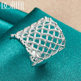 925 Silver Weave Net Ring Wedding Engagement Party Gift Charm Jewelry