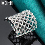 925 Silver Weave Net Ring Wedding Engagement Party Gift Charm Jewelry