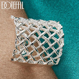 925 Silver Weave Net Ring Wedding Engagement Party Gift Charm Jewelry