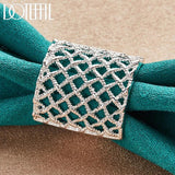 925 Silver Weave Net Ring Wedding Engagement Party Gift Charm Jewelry