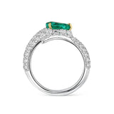 925 Silver Snake Green Ring Women Fine Jewelry Rock Punk Adjustable