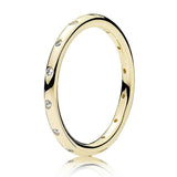 925 Silver Rose Droplet Stack Crystal Ring Women Wedding Party Jewelry