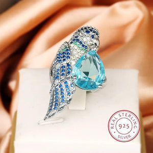 925 Silver Colorful Zircon Animal-shaped Engagement Ring