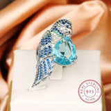 925 Silver Colorful Zircon Animal-shaped Engagement Ring