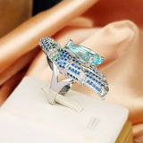 925 Silver Colorful Zircon Animal-shaped Engagement Ring