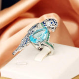 925 Silver Colorful Zircon Animal-shaped Engagement Ring