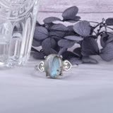 Labradorite Sea Wave MoonLight Ring Vintage Jewelry Gift for Women