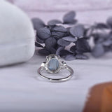 Labradorite Sea Wave MoonLight Ring Vintage Jewelry Gift for Women