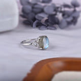 Labradorite Sea Wave MoonLight Ring Vintage Jewelry Gift for Women