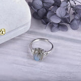 Labradorite Sea Wave MoonLight Ring Vintage Jewelry Gift for Women