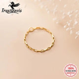 TrustDavis 925 Silver Minimalist Chain Size 7 Rings For Women Wedding