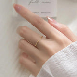 TrustDavis 925 Silver Minimalist Chain Size 7 Rings For Women Wedding