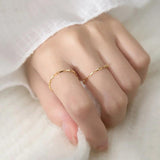 TrustDavis 925 Silver Minimalist Chain Size 7 Rings For Women Wedding